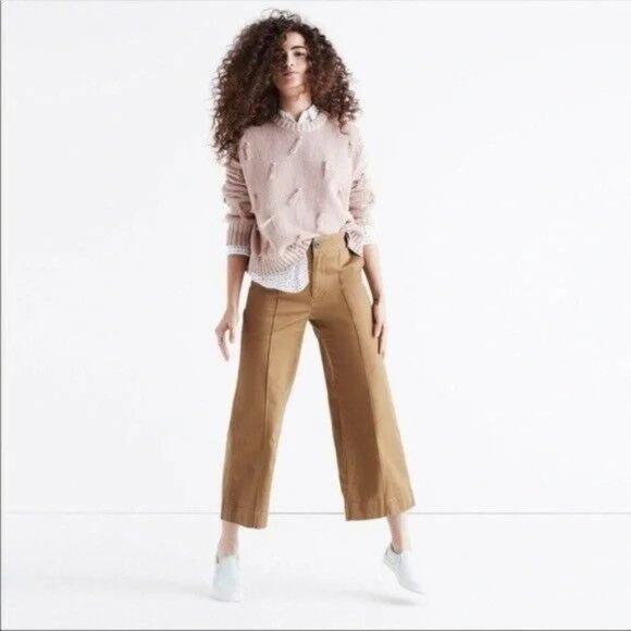 Wide Leg Tan Pants for Women - Picture 1 of 10